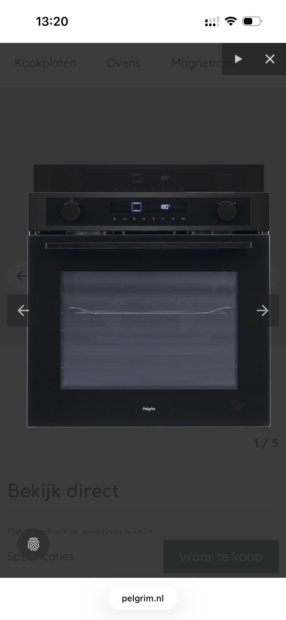 Pelgrim O360MAT Inbouw Oven - Nieuw in doos, Ophalen, Oven, Hete lucht, Inbouw