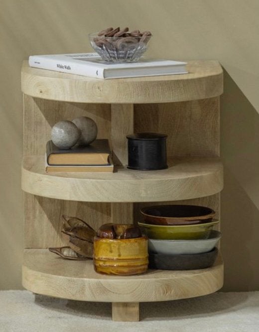 WOOOD Bijzettafel Darran - Mangohout - Naturel - 42x36x36cm, Ophalen, Minder dan 45 cm, Minder dan 55 cm, Zo goed als nieuw