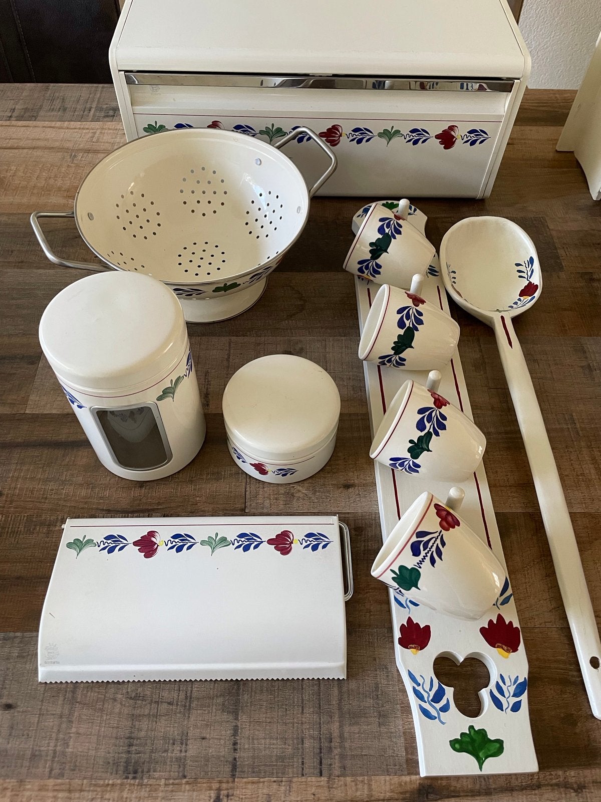 Boerenbond Keuken Set: Broodtrommel, Mokken, Rek, Vergiet, B, Ophalen, Metaal, Wit, Overige merken