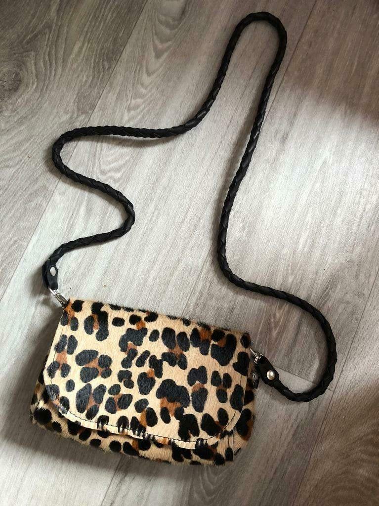 Nieuwe luipaard tas Rockin Items., Sieraden, Tassen en Uiterlijk, Tassen | Damestassen, Verzenden, Nieuw, Bruin, Schoudertasje