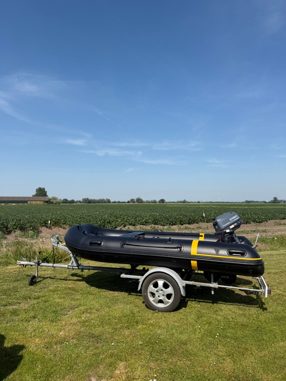 Rubberboot met aluminium trailer, Ophalen, Zo goed als nieuw, Aluminium