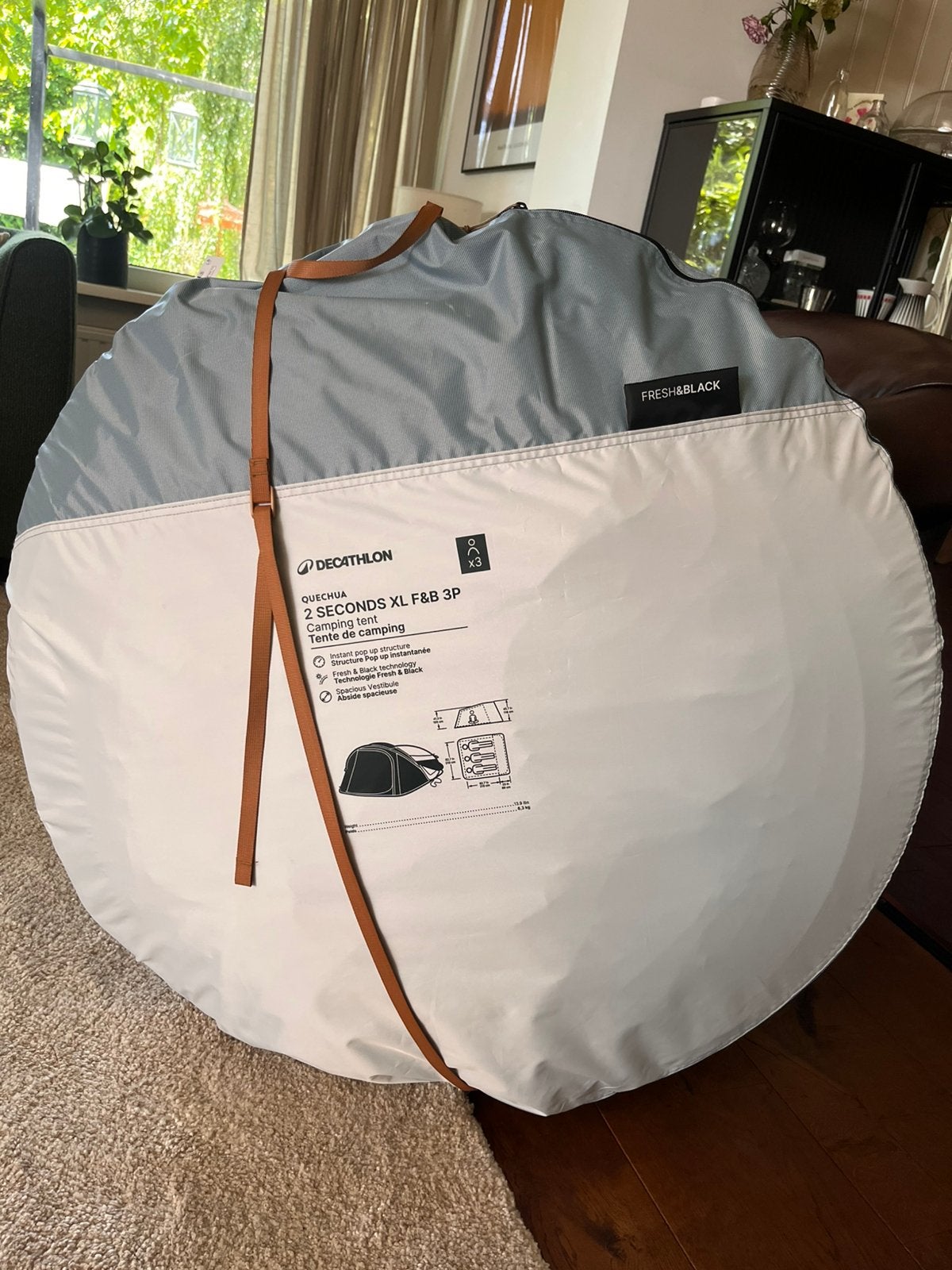 Tent Quechua 2 Seconds XL F & B 3 P, Caravans en Kamperen, Ophalen, Zo goed als nieuw, Tot en met 3