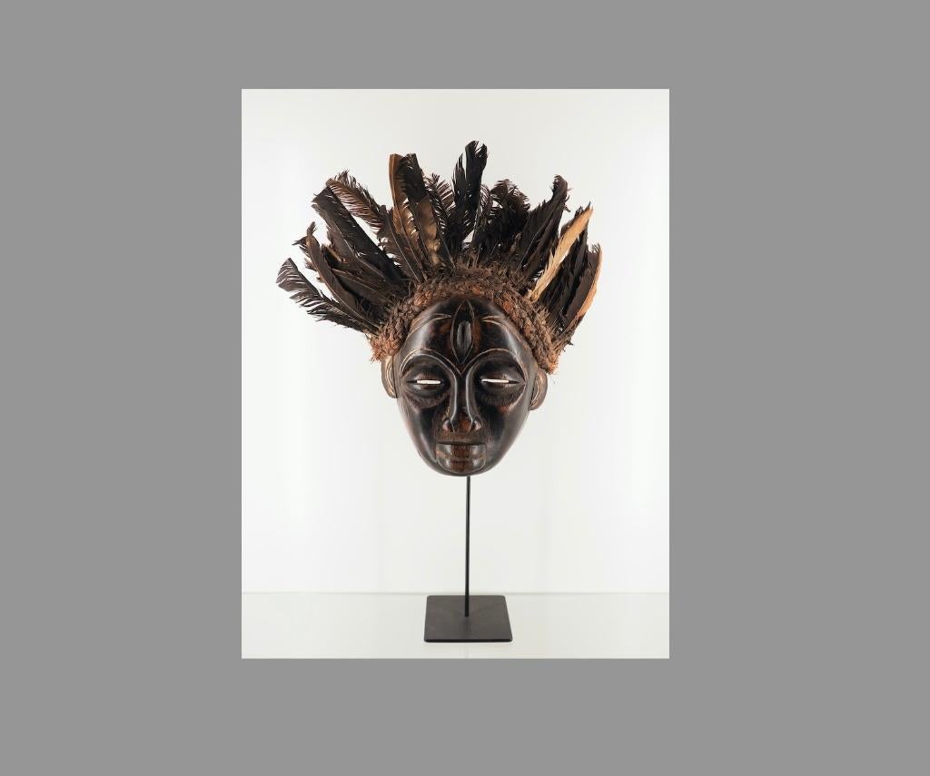 Div Afr. kunst: oa zeer oud Chokwe masker (201226-03), Ophalen of Verzenden