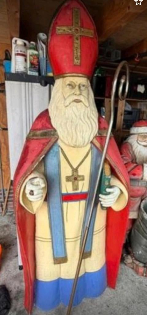Grote oude zeldzame sinterklaas beeld 2.5 meter hoog, Diversen, Sinterklaas, Ophalen