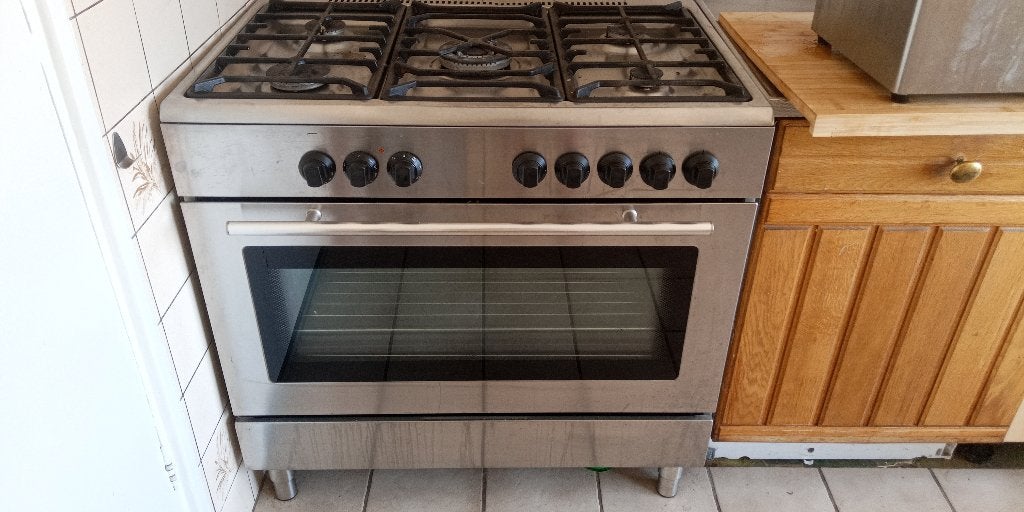Gasfornuis met elektrische oven, Witgoed en Apparatuur, Fornuizen, Ophalen, Gebruikt, 60 cm of meer, Gas