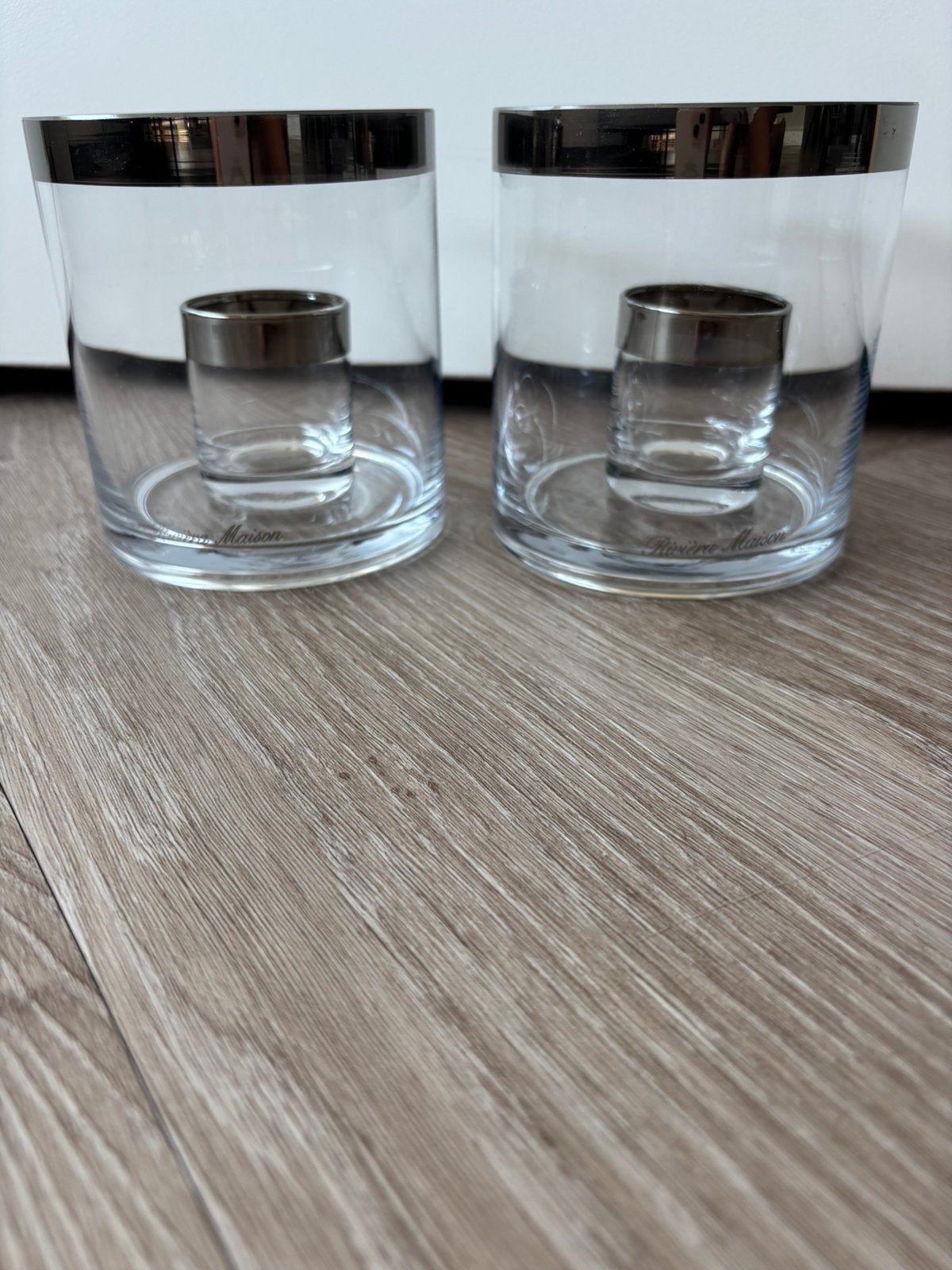 2 Rivièra Maison double Hurricanes, 12 cm, in nieuwstaat, Huis en Inrichting, Woonaccessoires | Kandelaars en Kaarsen, Ophalen