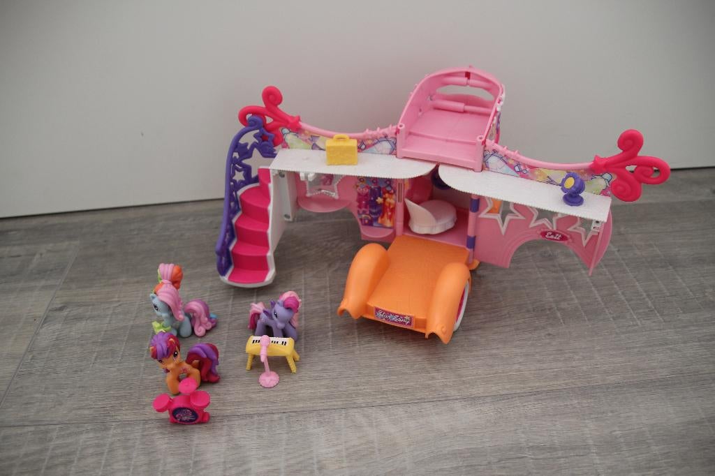 My Little Pony , pony ville stage showbus incl. pony's., Ophalen of Verzenden, Zo goed als nieuw