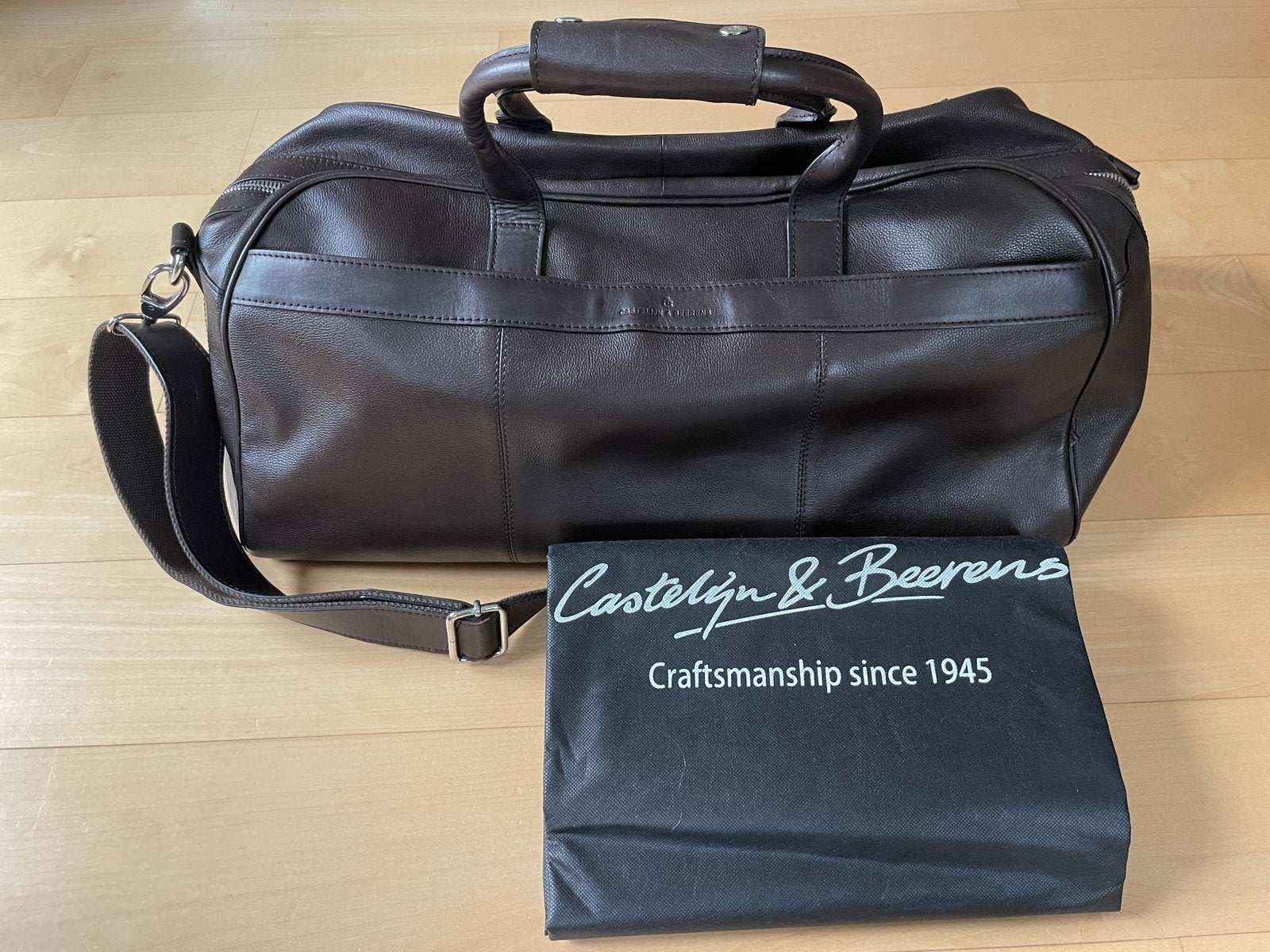 Castelijn en Beerens leren weekendtas, 40 tot 60 cm, 20 tot 30 cm, Bruin, Minder dan 35 cm