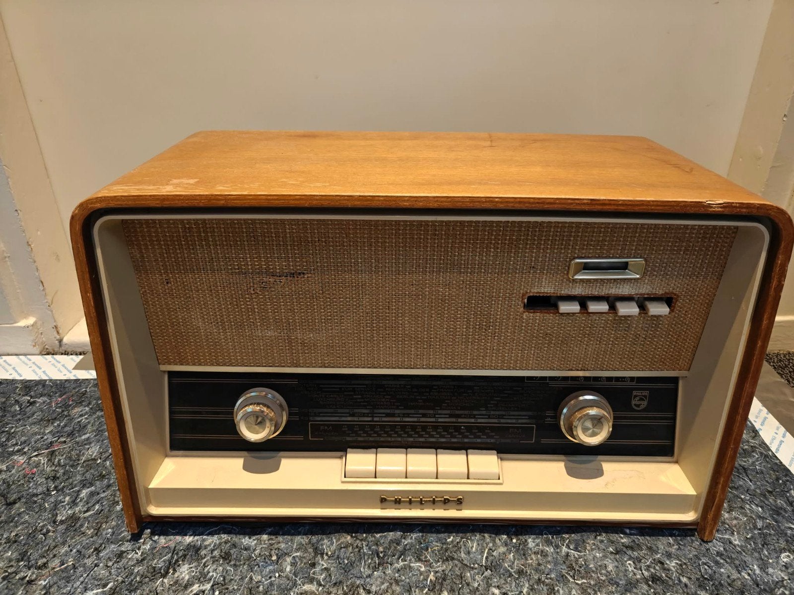 Philips vintage buizenradio – jaren '60 – houten kast, Antiek en Kunst, Antiek | Tv's en Audio, Ophalen
