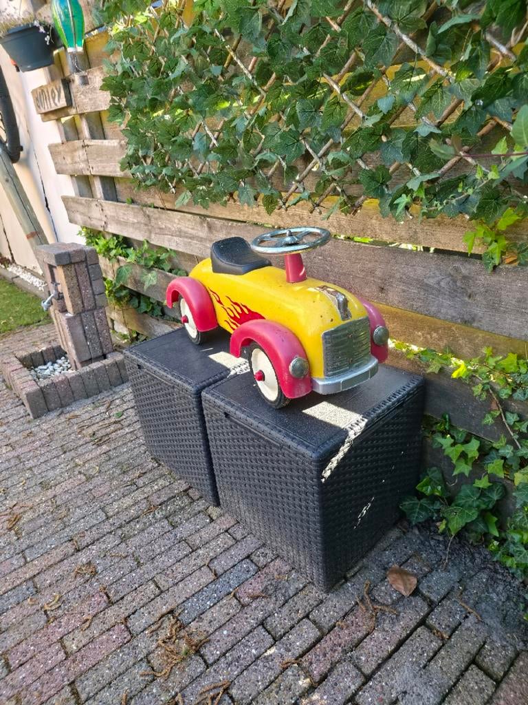 Vintage Gele Trapauto met Rode Vlammen, Kinderen en Baby's, Speelgoed | Speelgoedvoertuigen, Ophalen, Gebruikt