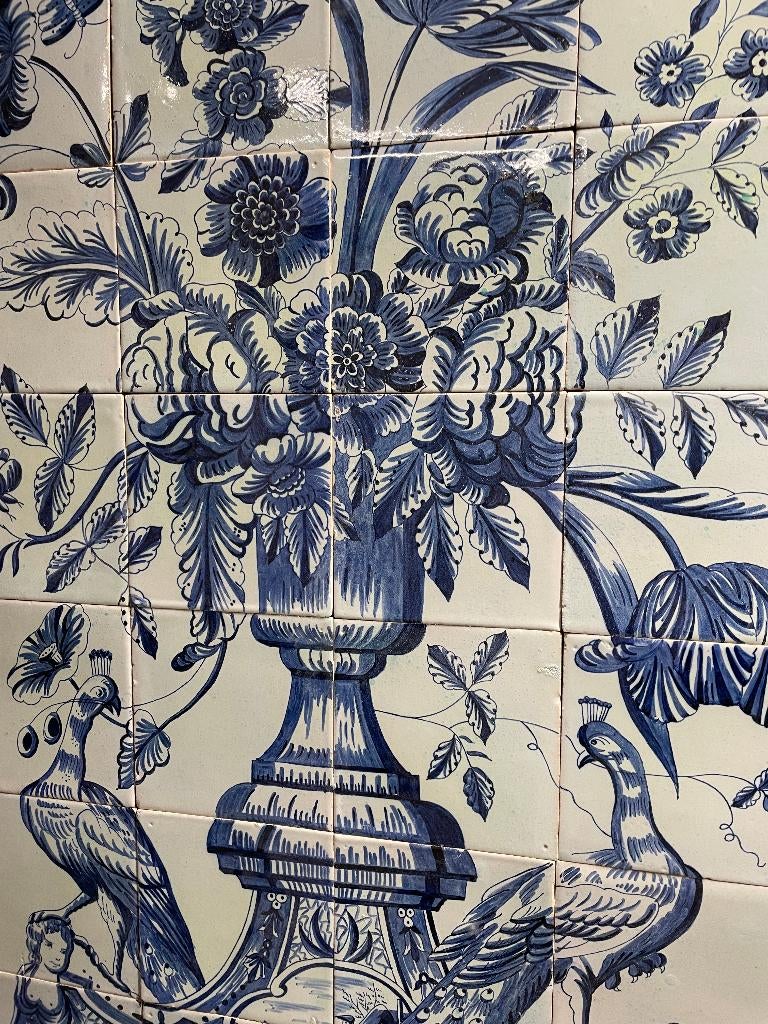 Antiek Tegeltableau bloemvaas Fries van circa anno 1800., Antiek en Kunst, Ophalen