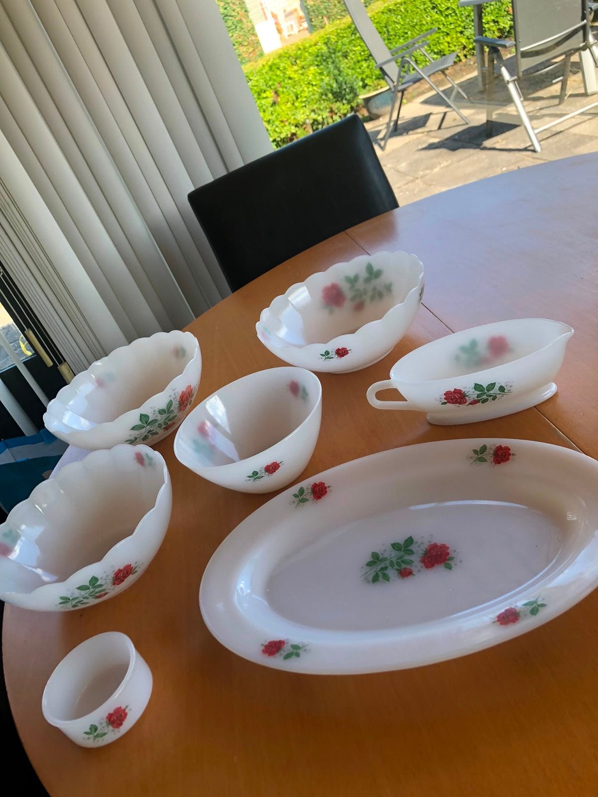 Vintage Porseleinen Servies met Rozenmotief, Ophalen of Verzenden