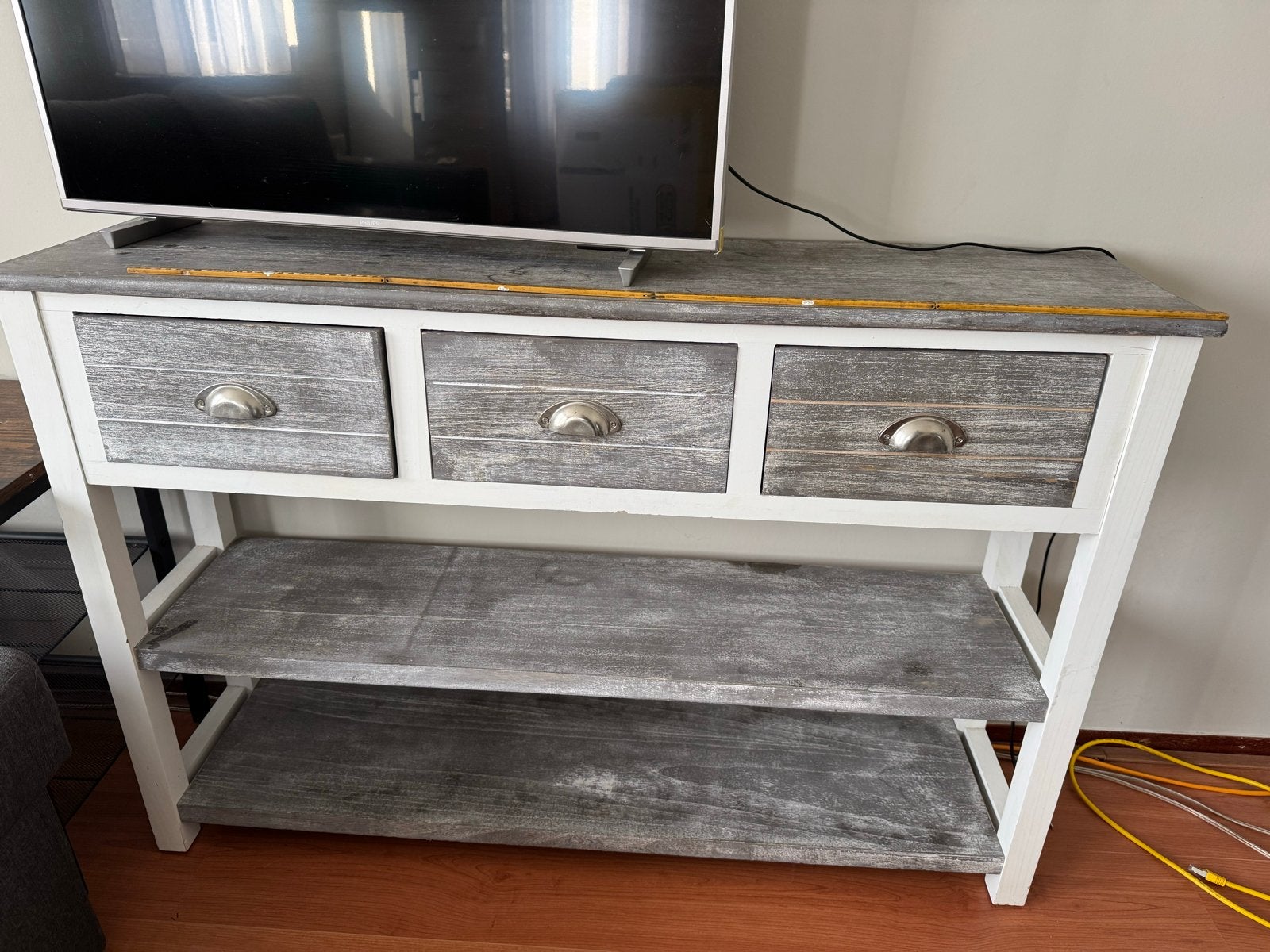 Sidetable met 3 lades en 2 planken, Ophalen, Gebruikt, 100 tot 150 cm, Minder dan 100 cm