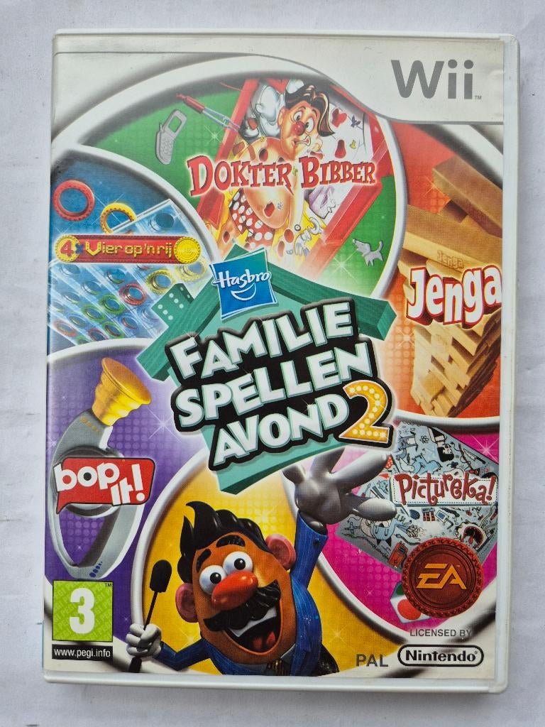 hasbro FAMILIE SPELLEN AVOND 2, Spelcomputers en Games, Games | Nintendo Wii, Muziek, Gebruikt, 1 speler, Ophalen of Verzenden