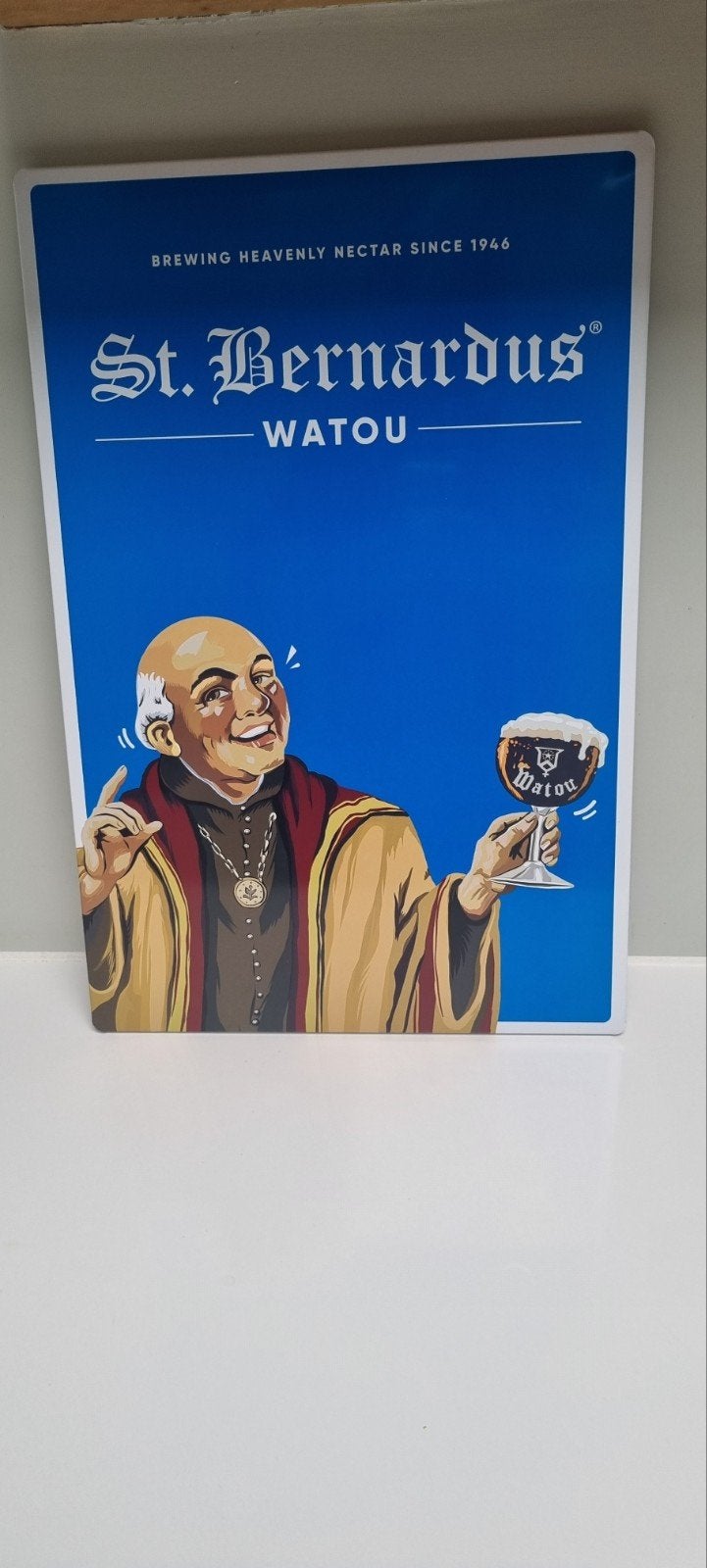 Reclamebord bier brouwerij st Bernardus mancave bar, Verzamelen, Merken en Reclamevoorwerpen, Ophalen of Verzenden, Gebruikt, Reclamebord