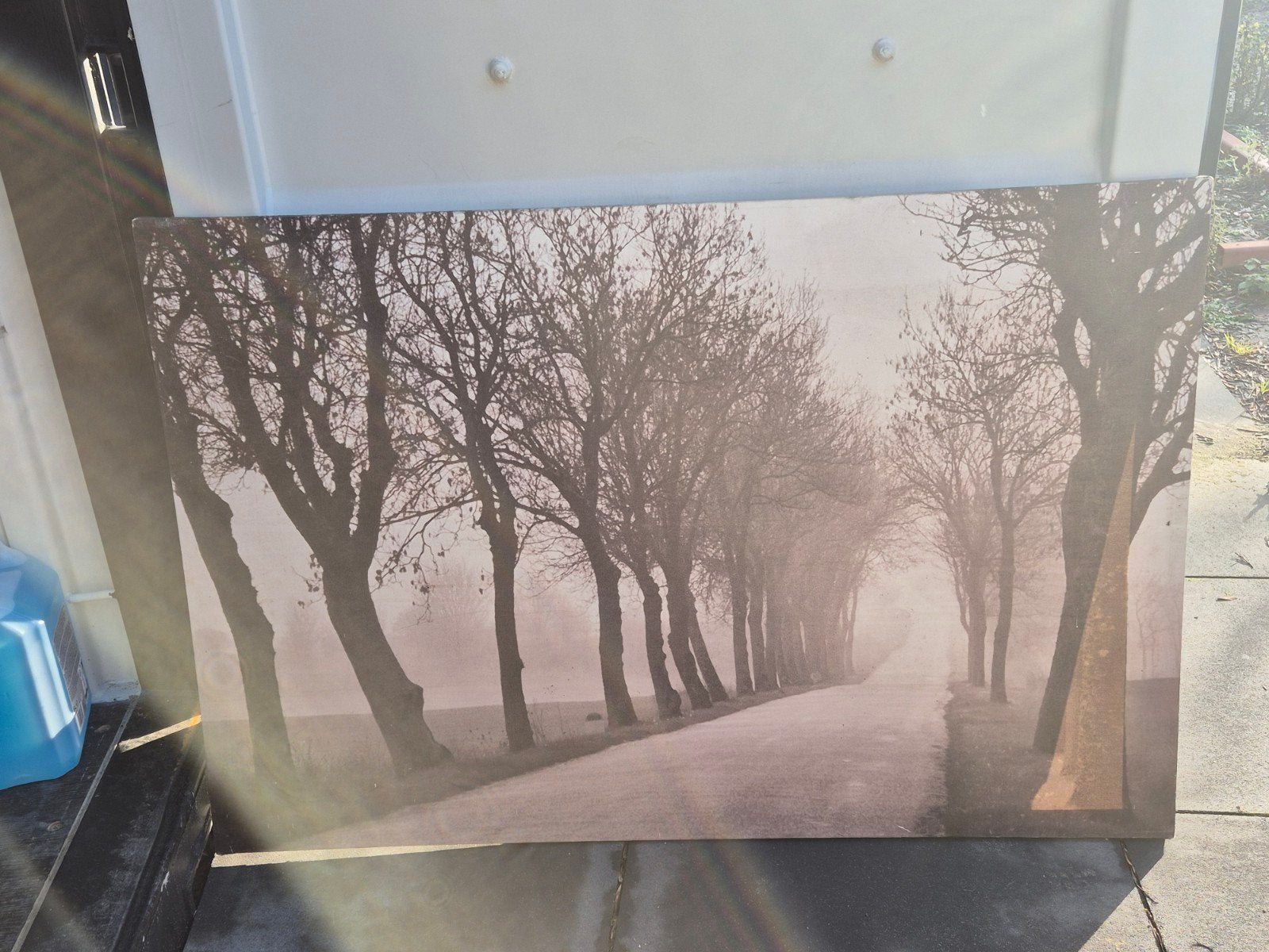 Groot prent/schilderij weg met bomen, Ophalen, Schilderij