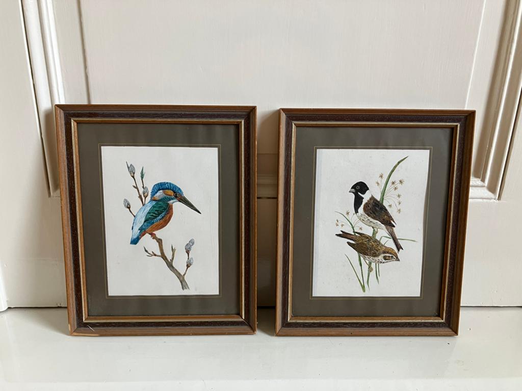 Vintage retro prent met lijst set van twee €10 samen, Huis en Inrichting, Ophalen of Verzenden, Zo goed als nieuw, Hout, Minder dan 50 cm
