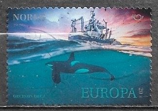 NOORWEGEN 26 Kr. Europazegel NORDEN - Zoogdieren - Orka 2020, Ophalen of Verzenden, Noorwegen, Gestempeld