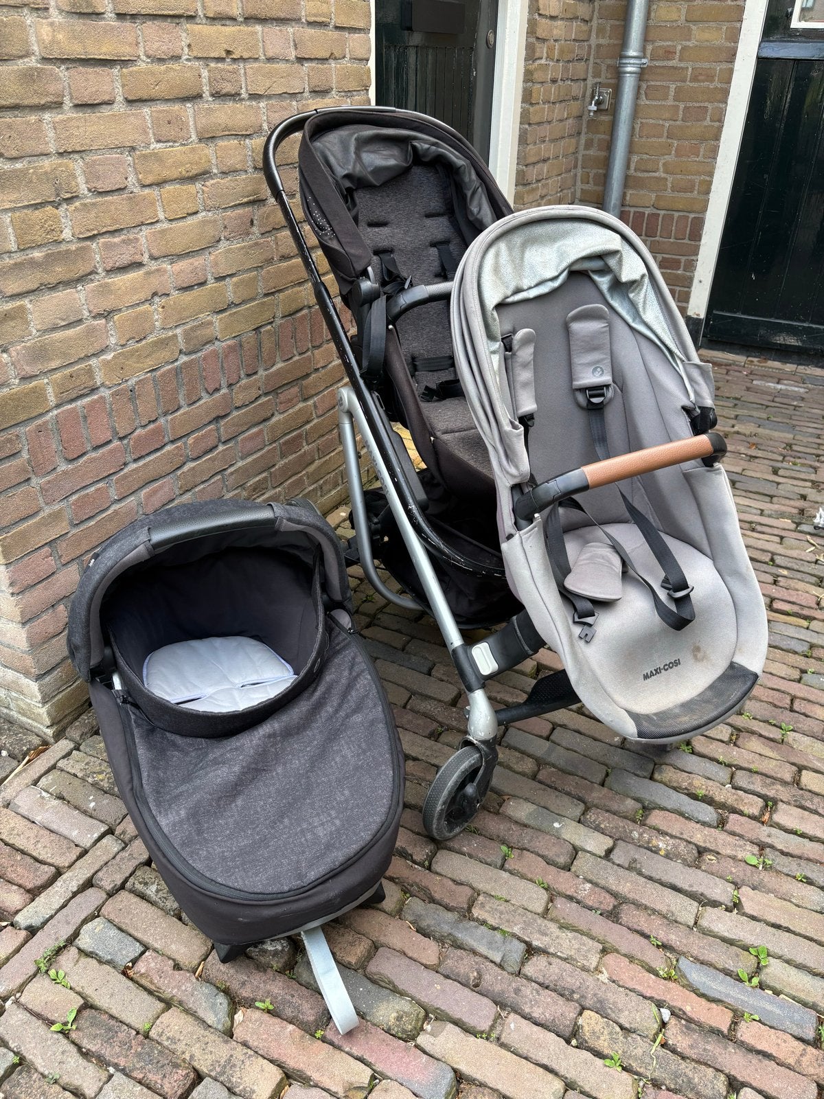 Maxi Cosi Duobuggy met liggedeelte en accessoires, Kinderen en Baby's, Kinderwagens en Combinaties, Gebruikt, Duowagen, Maxi-Cosi