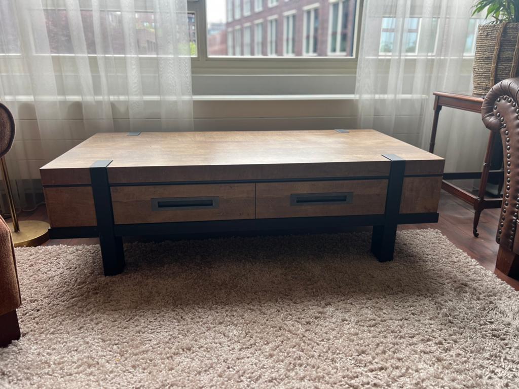 Salontafel  mangohout rechthoekig, Huis en Inrichting, Tafels | Salontafels, Ophalen, 100 tot 150 cm, 50 tot 100 cm, Zo goed als nieuw