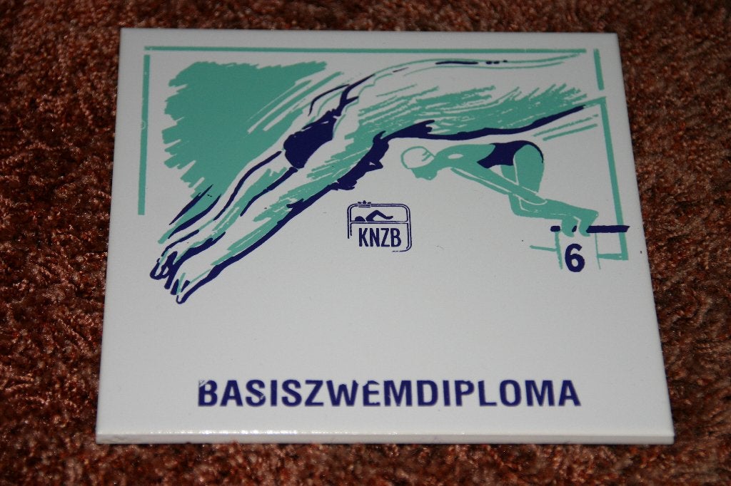 Basis zwemdiploma Tegeltje zonder tekst, Ophalen of Verzenden, Zo goed als nieuw