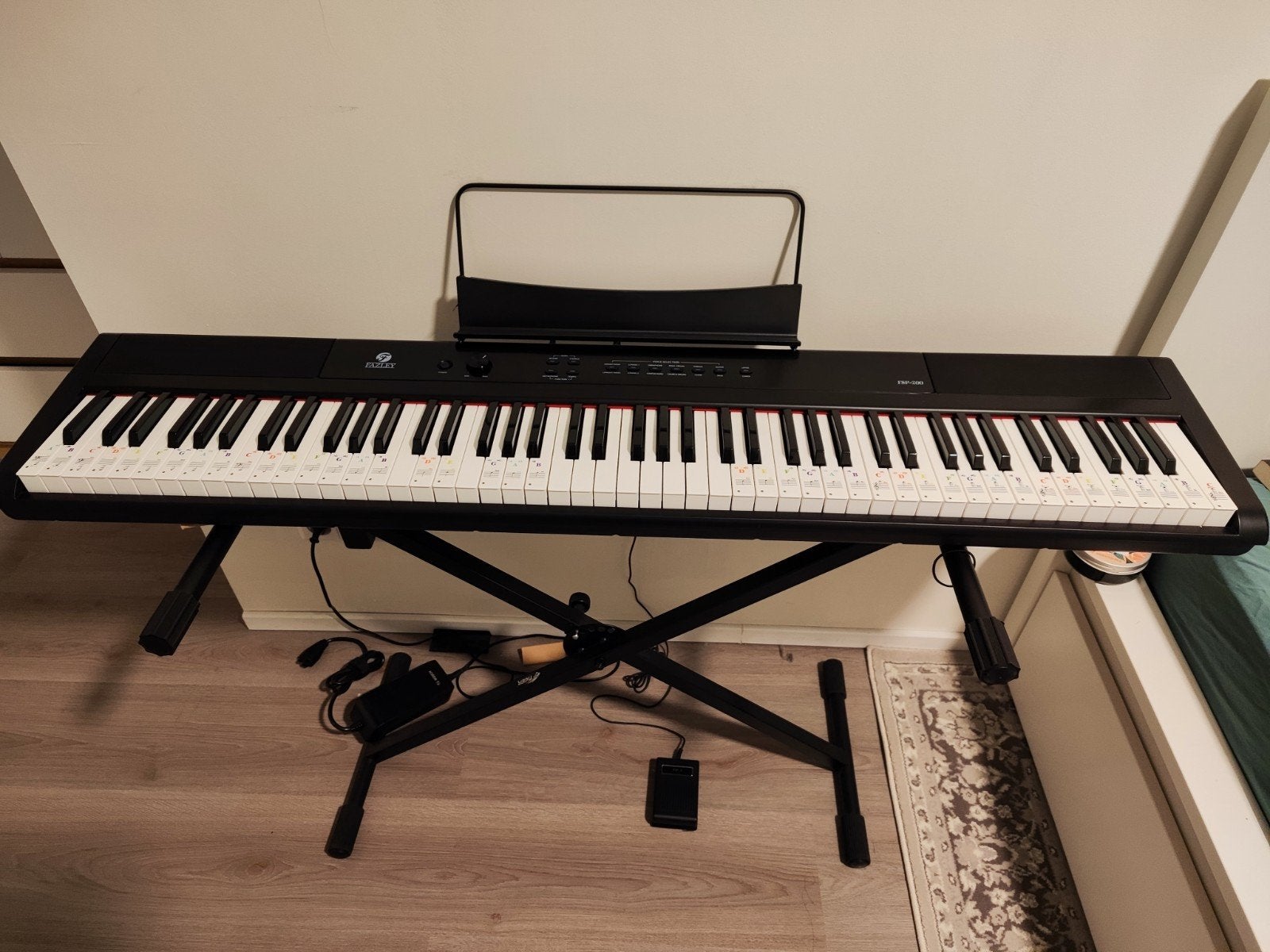 Fazley FSP-200 BK 88 keys Digitale Piano met Kruk en Standaa, Ophalen, Gebruikt, Zwart, Digitaal