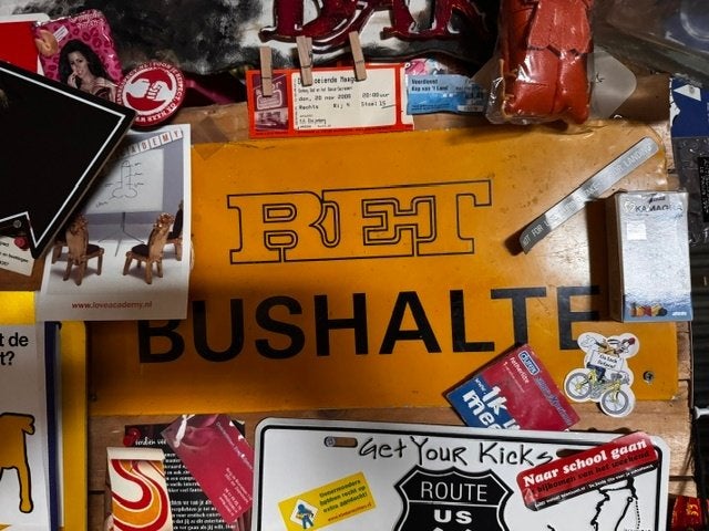 Oud RET Bushalte bord, Ophalen, Gebruikt, Reclamebord