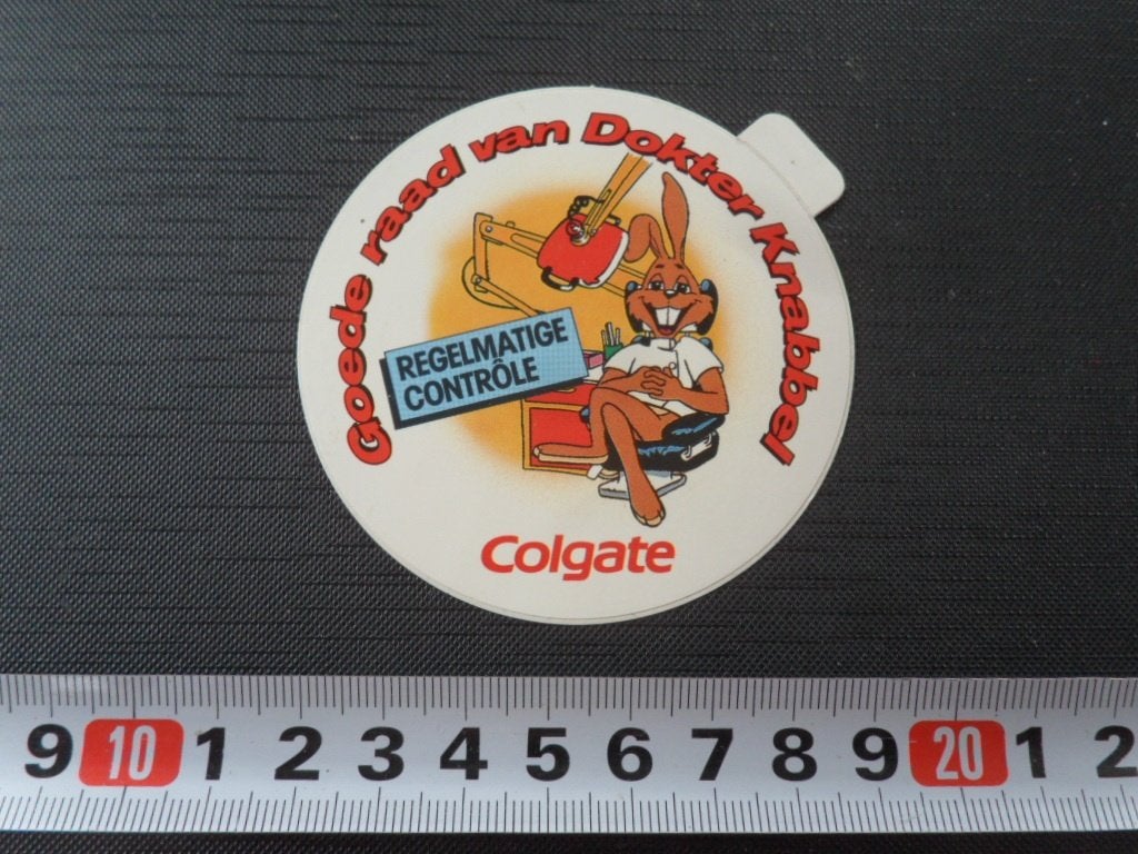 sticker  COLGATE Coede raad van Dokter Knabbel  GV079*, Ophalen, Zo goed als nieuw