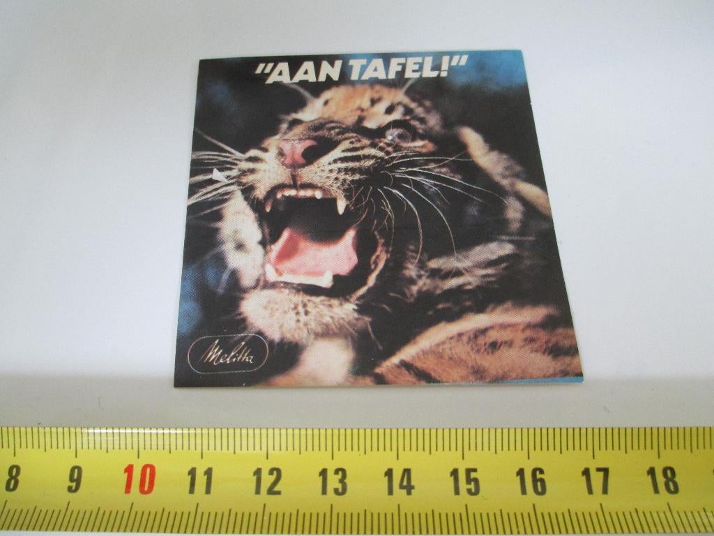 sticker Melitta AAN TAFEL  Tijger, Verzamelen, Ophalen, Zo goed als nieuw
