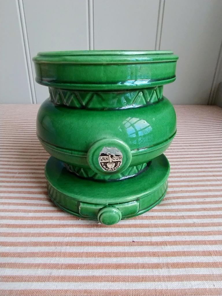 Prachtig! Vintage pot groen Keramiek Van Dijk Alblasserdam, Antiek en Kunst, Ophalen of Verzenden