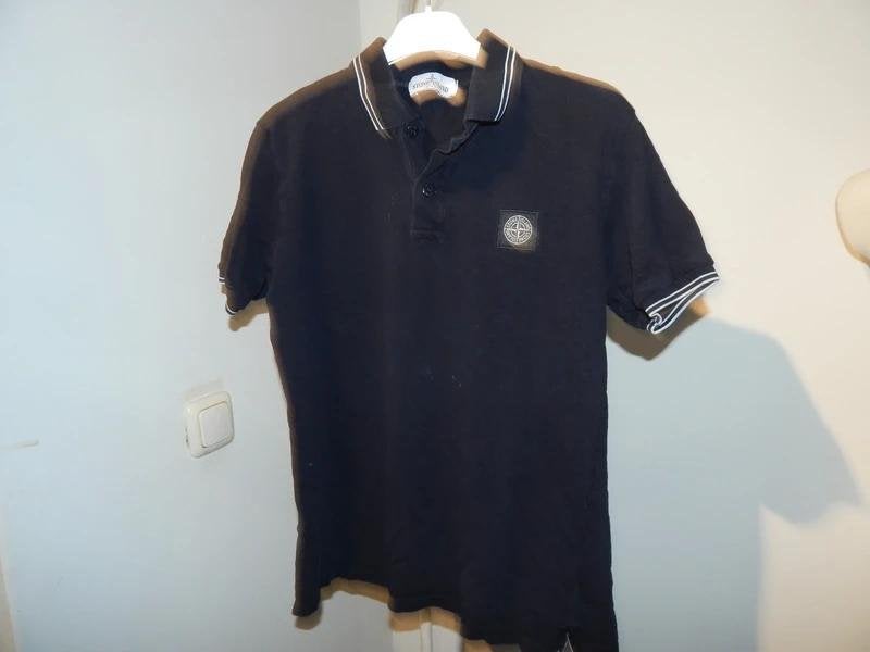 Stone Island zwarte polo witte accenten embleem 14Y, Gebruikt, Verzenden, Stone Island, Shirt of Longsleeve