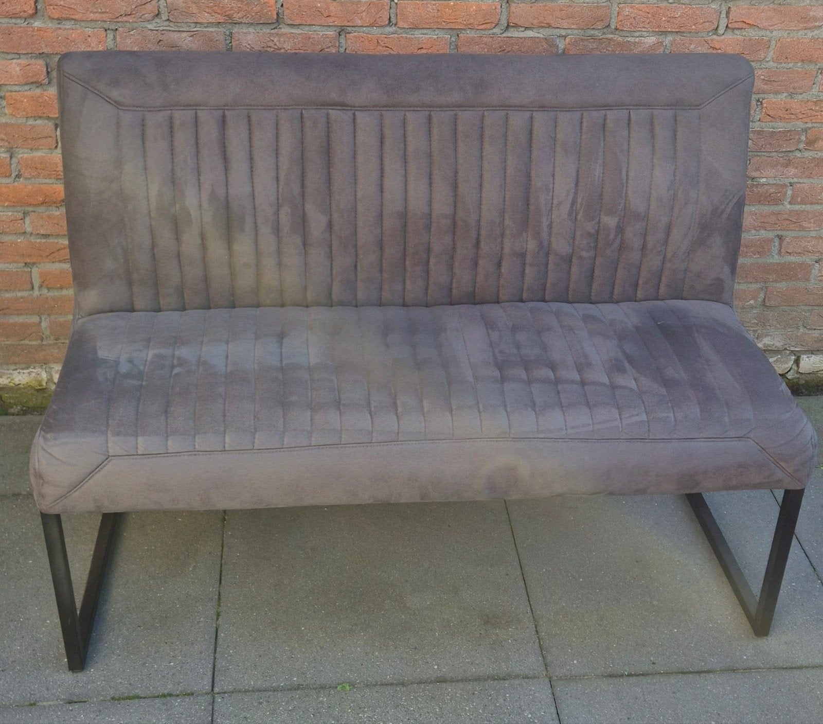 Eetkamerbank grijs 130cm (Pronto Parantino), Ophalen, Zo goed als nieuw, Metaal, Industriële stijl