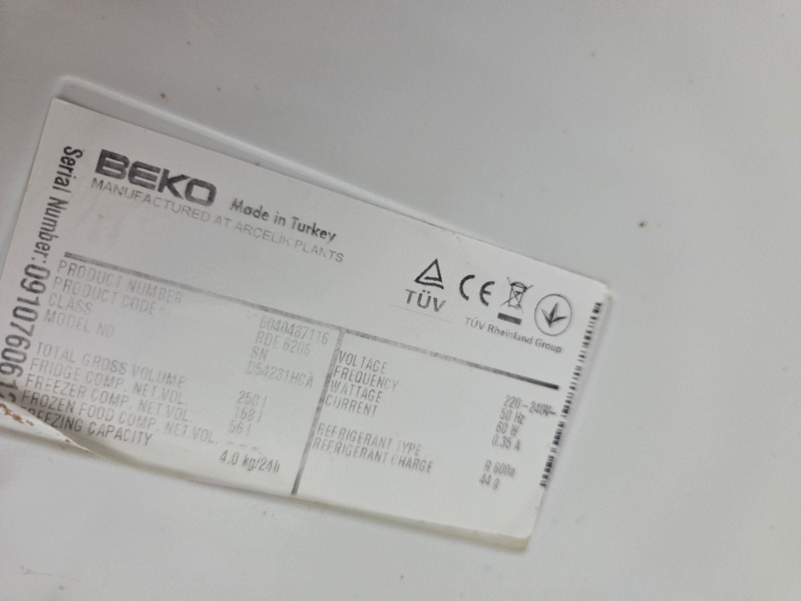 Beko Koelkast met Vriezer - Zo goed als nieuw, Ophalen, 200 liter of meer, Met aparte vriezer, Zo goed als nieuw