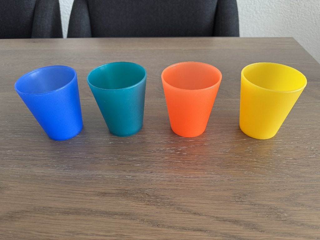 IKEA Kalas Bekers - Set van 4 vrolijke kinderbekers, Glas of Glazen, Kunststof, IKEA, Ophalen of Verzenden