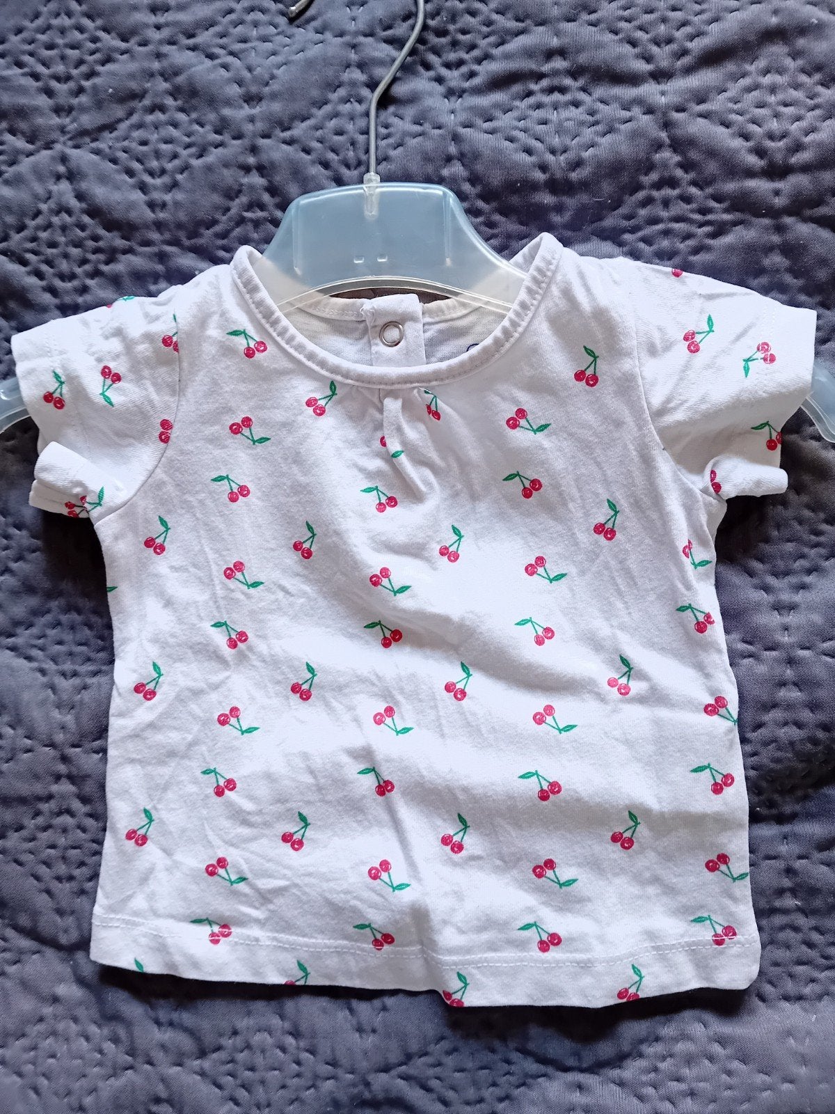 T-shirt kersen Mots d'enfants maat 56-62, Kinderen en Baby's, Babykleding | Maat 56, Mots d'enfants, Meisje, Ophalen of Verzenden