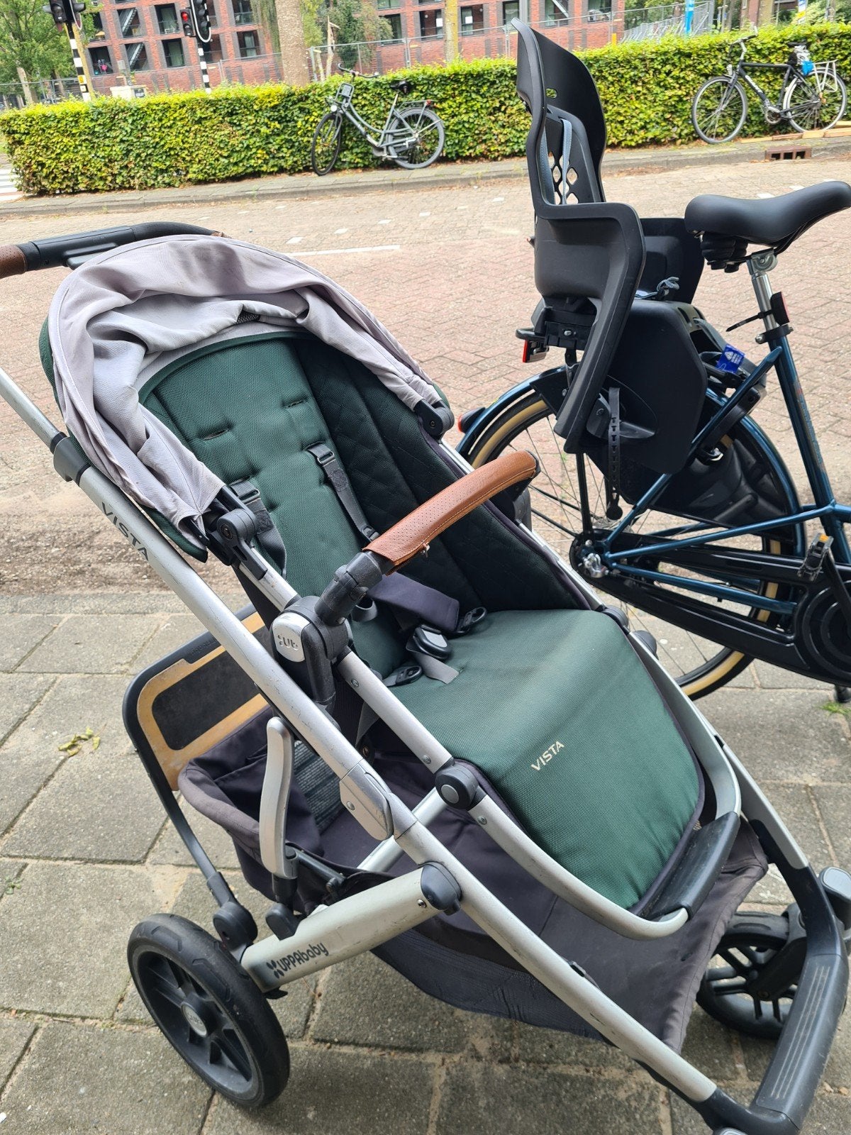 UPPAbaby Vista Kinderwagen - Gebruikt, Groen, Ophalen of Verzenden, Gebruikt, Overige merken, Verstelbare rugleuning
