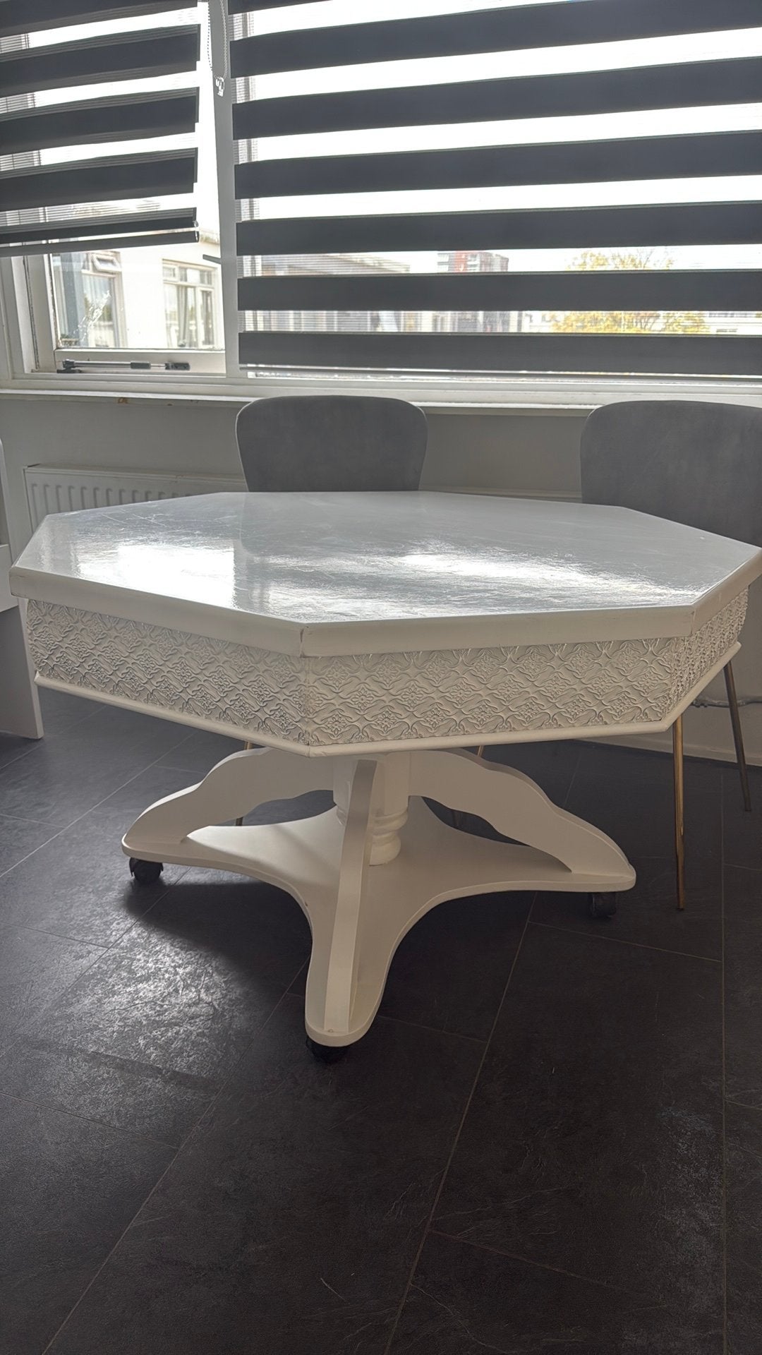 Marokkaanse eettafel rond met zilvere details, Ophalen, 50 – 75, Gebruikt, 100 tot 150 cm