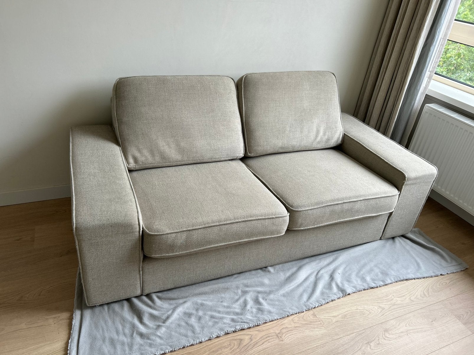 Kivik bank IKEA beige, Ophalen, Zo goed als nieuw, 75 tot 100 cm, Tweepersoons