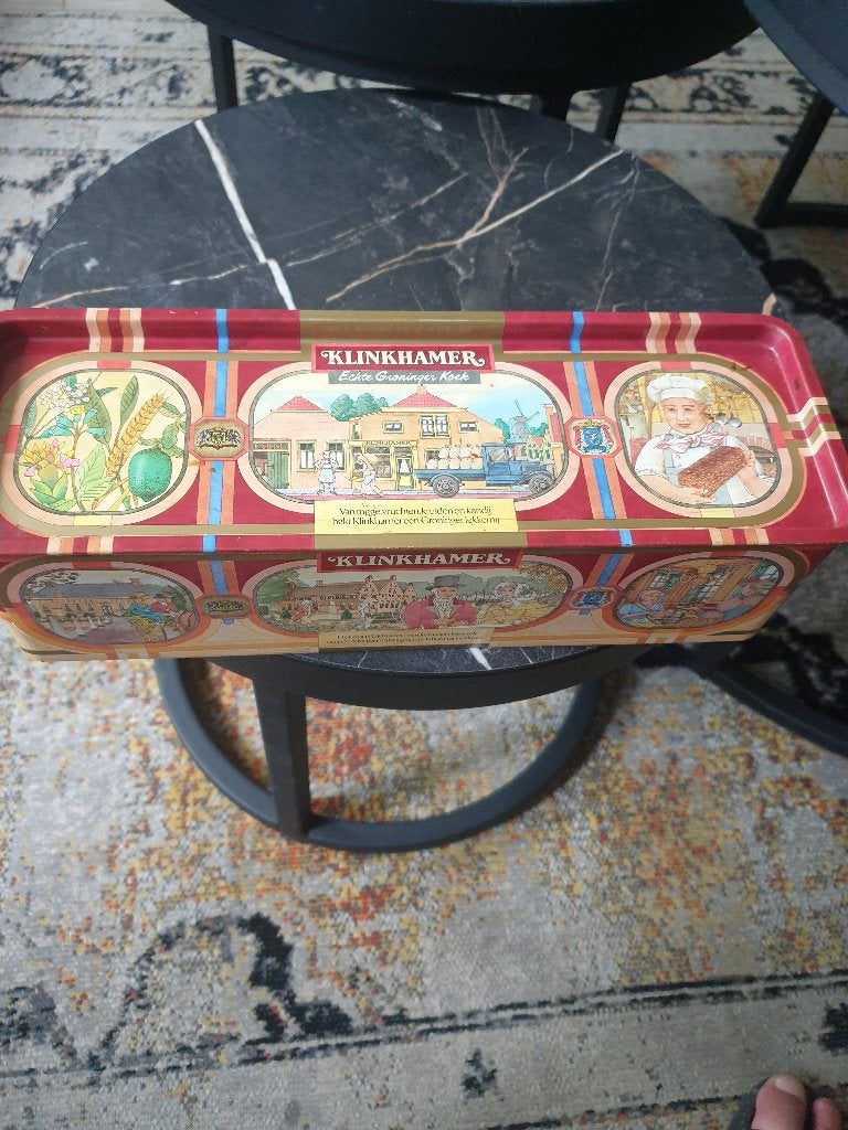 vintage koekblik Klinkhamer, Verzamelen, Blikken, Ophalen of Verzenden, Gebruikt, Koek(jes), Overige merken