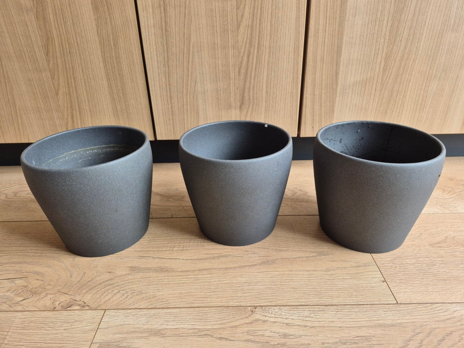 3x bloempotten. 16cm, Ophalen, Kunststof, Rond, Minder dan 40 cm
