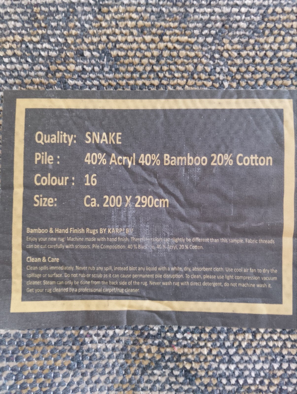 Vloerkleed Karpi Snake 200x290 cm - Zeer goede staat, Huis en Inrichting, Ophalen