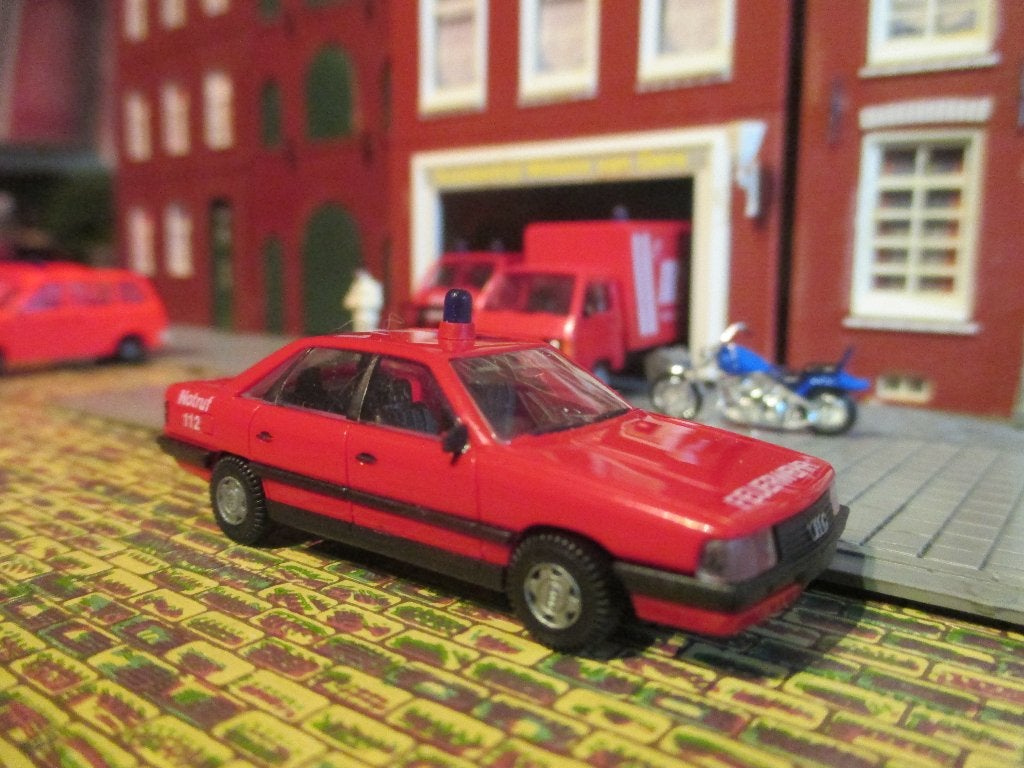 Audi 100 C3 - Rietze Feuerwehr / Brandweer, Hobby en Vrije tijd, Ophalen of Verzenden, Zo goed als nieuw, Auto, Rietze