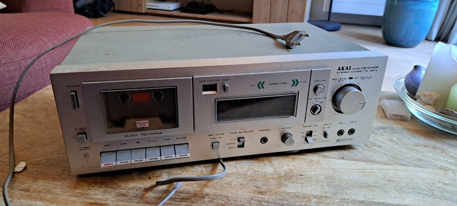 Akai Stereo Cassette Deck - CS-M40R, Ophalen, Enkel, Akai, Tape counter