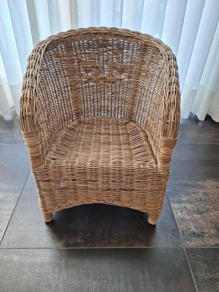 Rieten kinderstoel - zithoogte 27 cm, Huis en Inrichting, Ophalen, Bruin, Riet of Rotan, Zo goed als nieuw