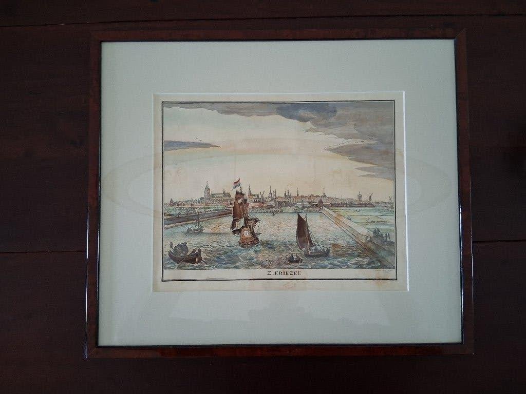 Ets Zierikzee, Ets, Stadsgezicht, 41 cm, Ophalen of Verzenden