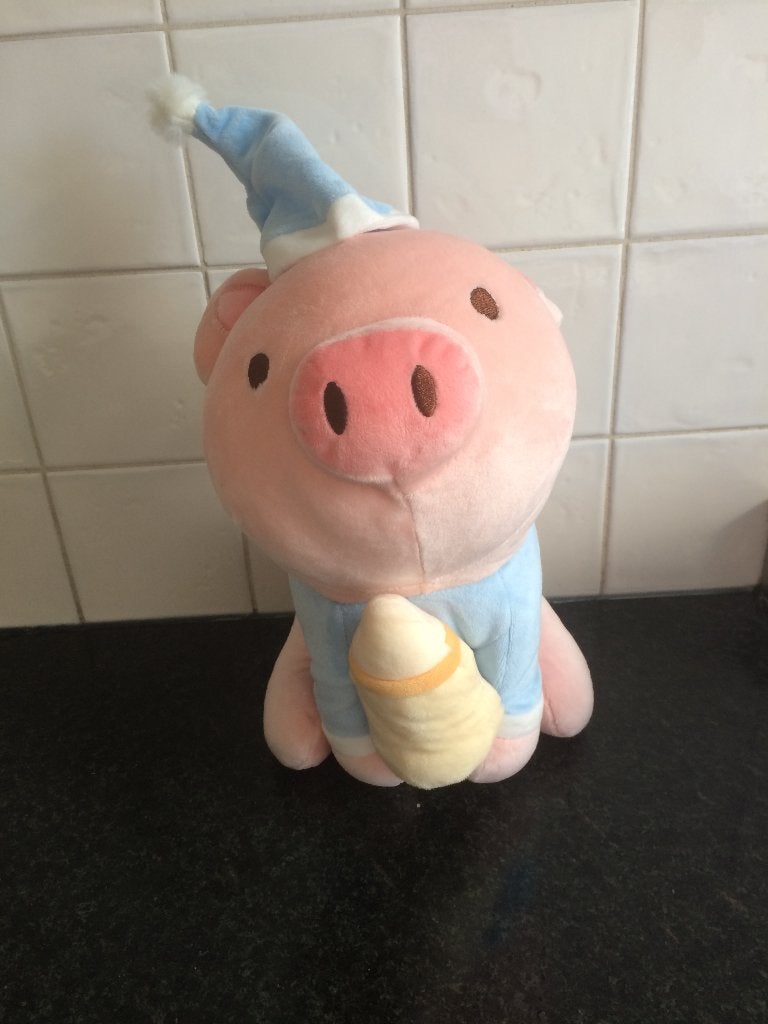 miniso zittend varken met pyama aan - 30 cm - NIEUW, Overige typen, Nieuw, Ophalen of Verzenden, Met label