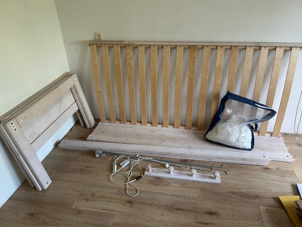 Lifetime bed met hemel, Ophalen, 85 tot 100 cm, Gebruikt, Matras