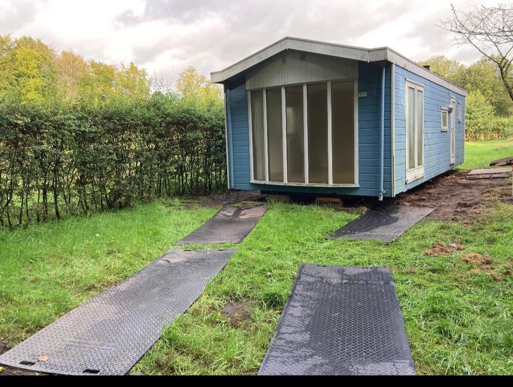 Blauw chalet te koop - Ideaal voor recreatie, Ophalen of Verzenden