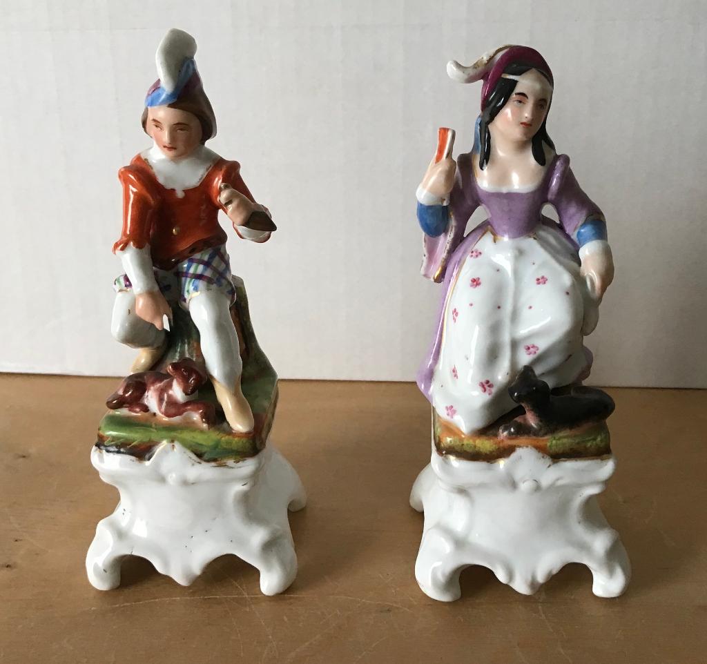 Beeldjes porselein, Jongeheer en jongedame,  Pique fleur, Ophalen of Verzenden