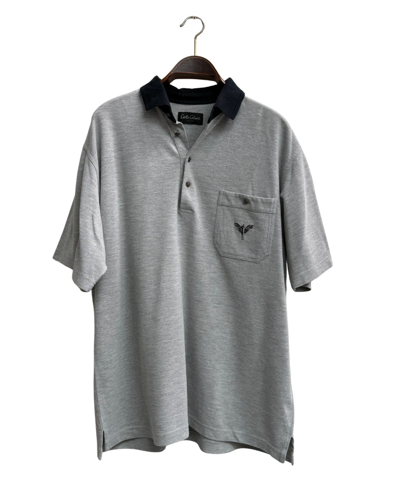 Carlo Colucci Sport Poloshirt Grijs Borstzak Vintage Maat XL, Ophalen of Verzenden, Zo goed als nieuw, Maat 56/58 (XL), Grijs